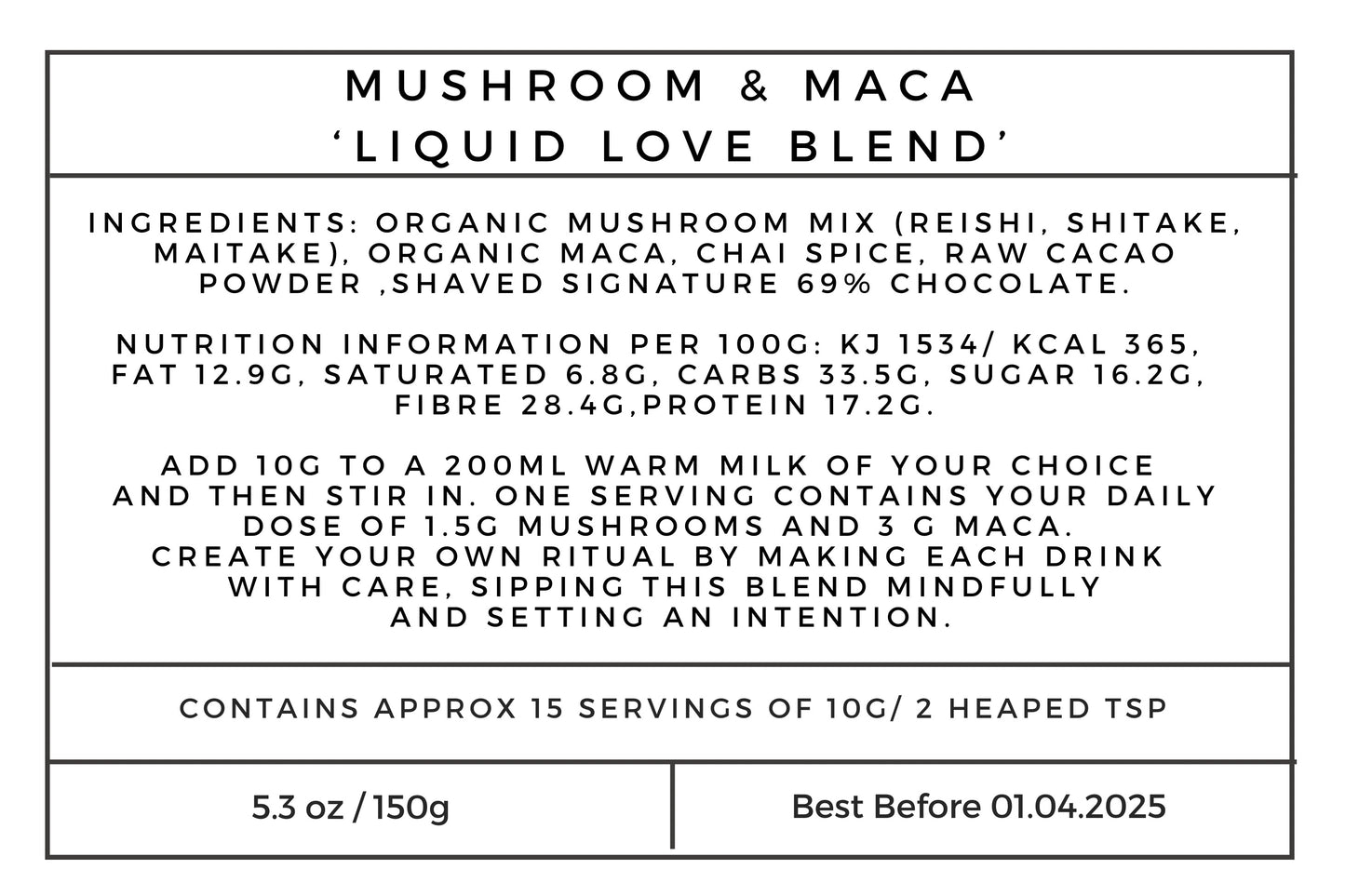 ‘FOR HIM’ Mushroom & Maca Liquid Love Blend